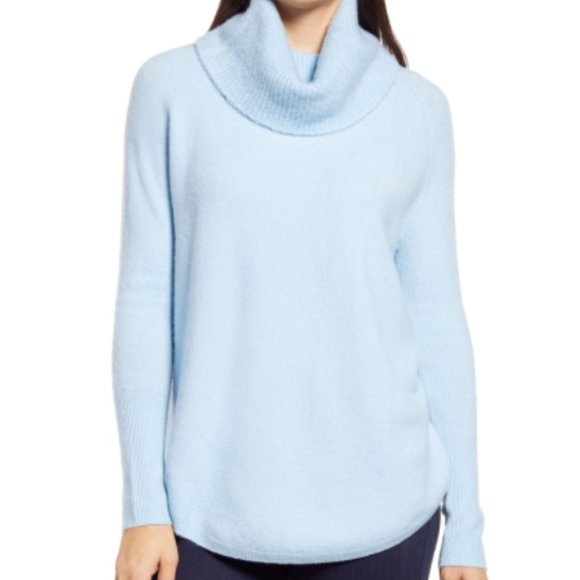 NWT Caslon Cowl Neck Sweater in Light Blue - Picture 1 of 7